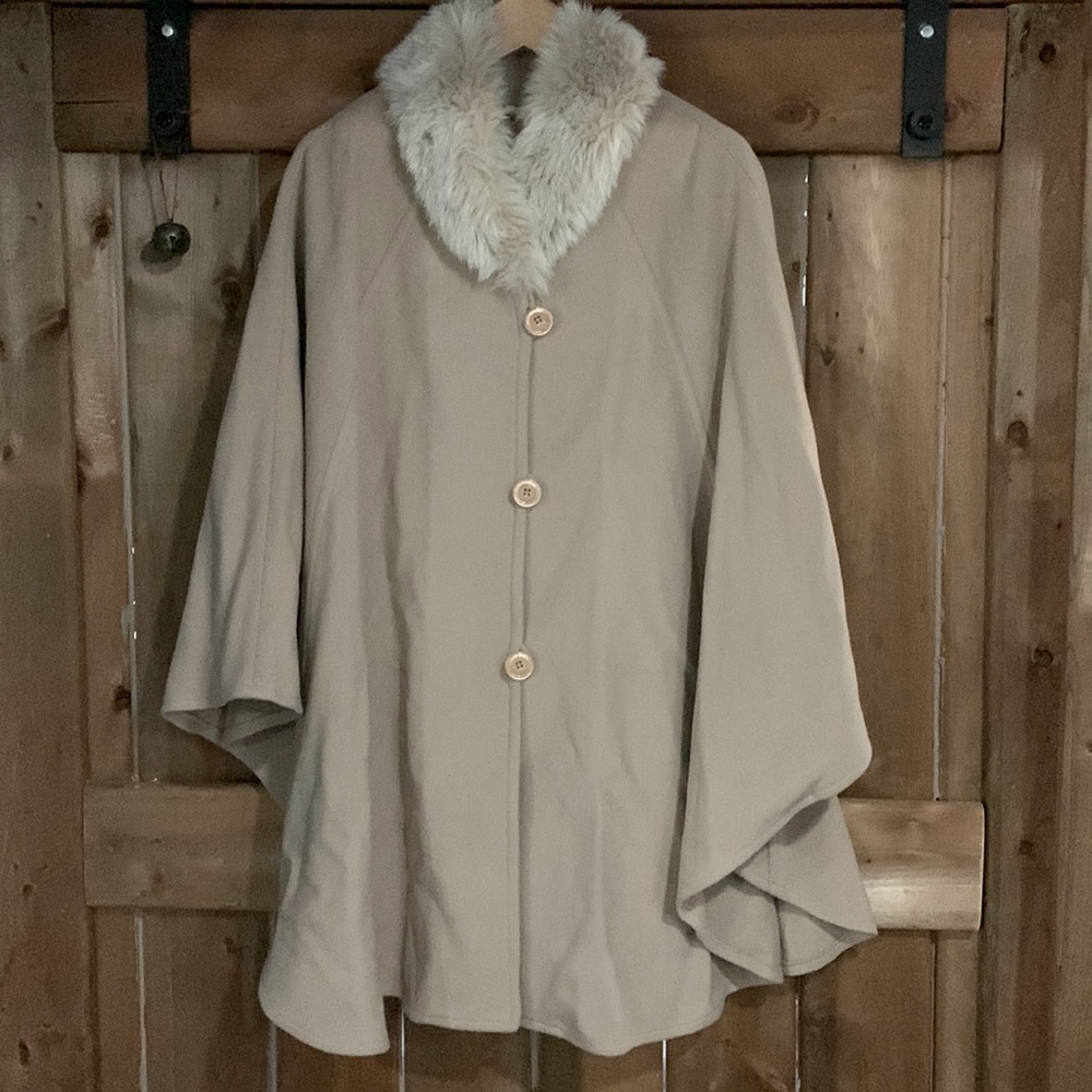 Wool cape jacket